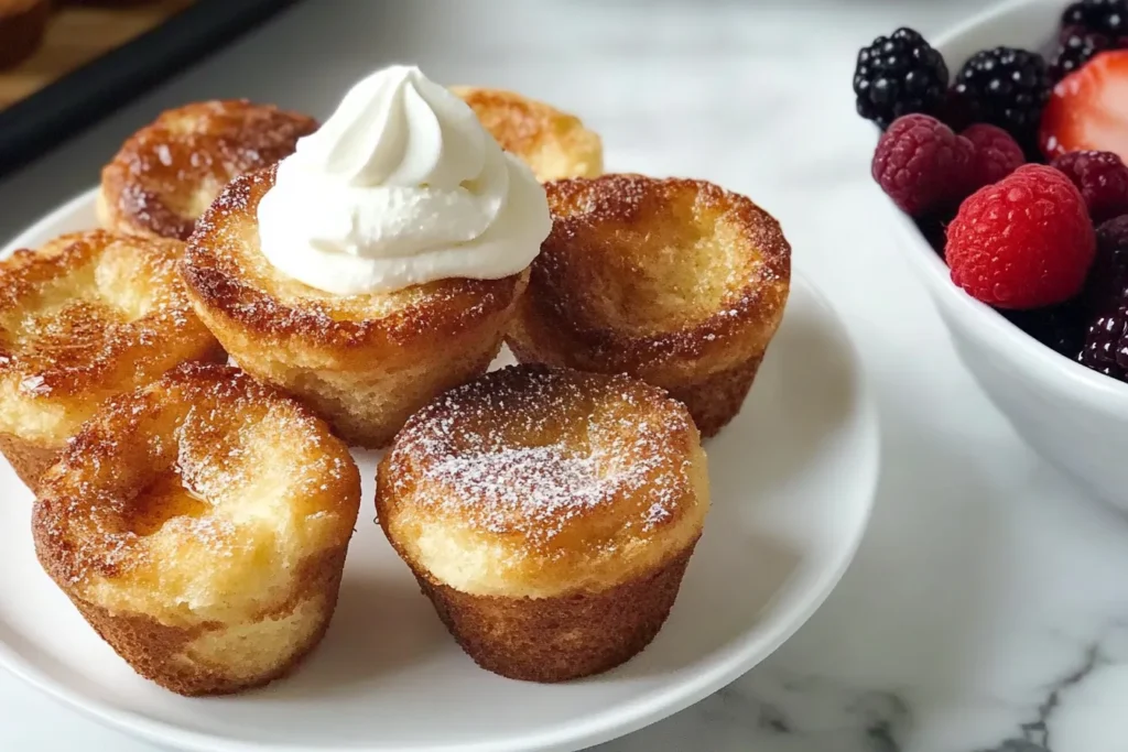 Cinnamon Sugar French Toast Muffins in a clear container with a label reading “Snack Time”